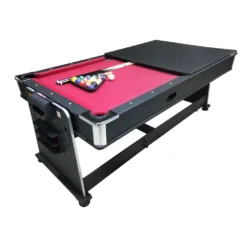 Multijuego Giratorio 4 En 1 Olimpus Tapete Rojo – (Billar, Air Hockey – Ping-Pong, Mesa Comedor)