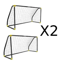 Portería De Fútbol PVC Negra Set 2 Unidades