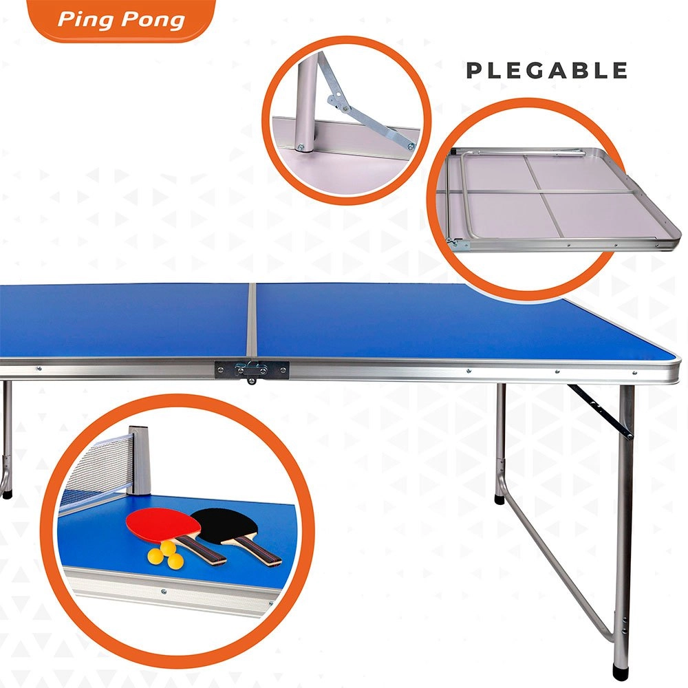 Mesa De Ping Pong Plegable (Mini) Y Mesa De Camping – Exterior E Interior – 120x60x70 – Incluye Raquetas Y Pelotas 5 Mesa De Ping Pong Plegable (Mini) Y Mesa De Camping – Exterior E Interior – 120x60x70 – Incluye Raquetas Y Pelotas - Imagen 3