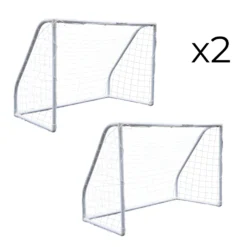 Portería De Fútbol PVC Blanca Set 2 Unidades