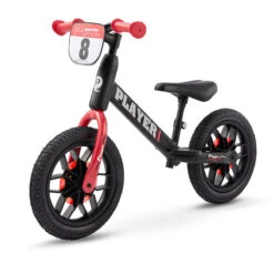 Bicicleta Sin Pedales Balance Bike Player Con Luces En Ruedas Rojo/Negro