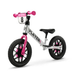 Bicicleta Sin Pedales Balance Bike Player Con Luces En Ruedas Blanco/Rosa