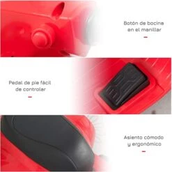 Mini Moto Vespa Eléctrica – 6v Rojo -Deves Sport Tienda 7687 5