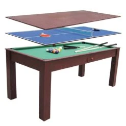 Mesa Multijuego 3 En 1 (Billar, Ping – Pong Y Mesa Comedor)